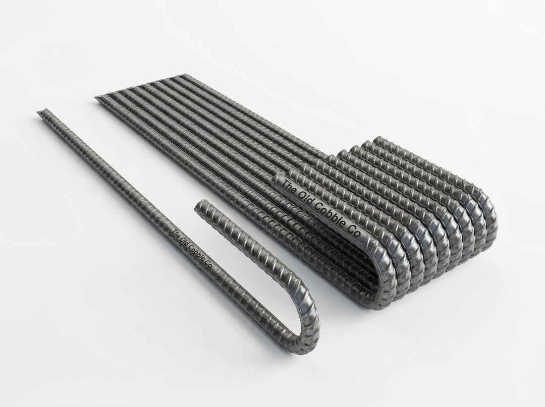 Galvanized J-Hook Ground Stakes 12 in 10pk | Old Cobble Co.